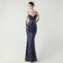 Graceful Sequin Embellished Mesh Mermaid Maxi Dress